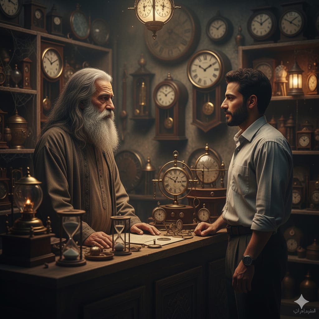 قصة  حارس الساعات المنسية”.